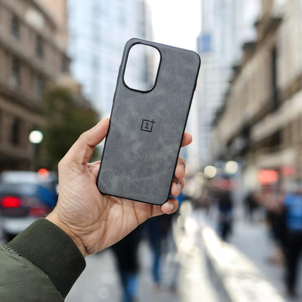 OnePlus 15R 5g Premium Leather Back Case Cover - Grey