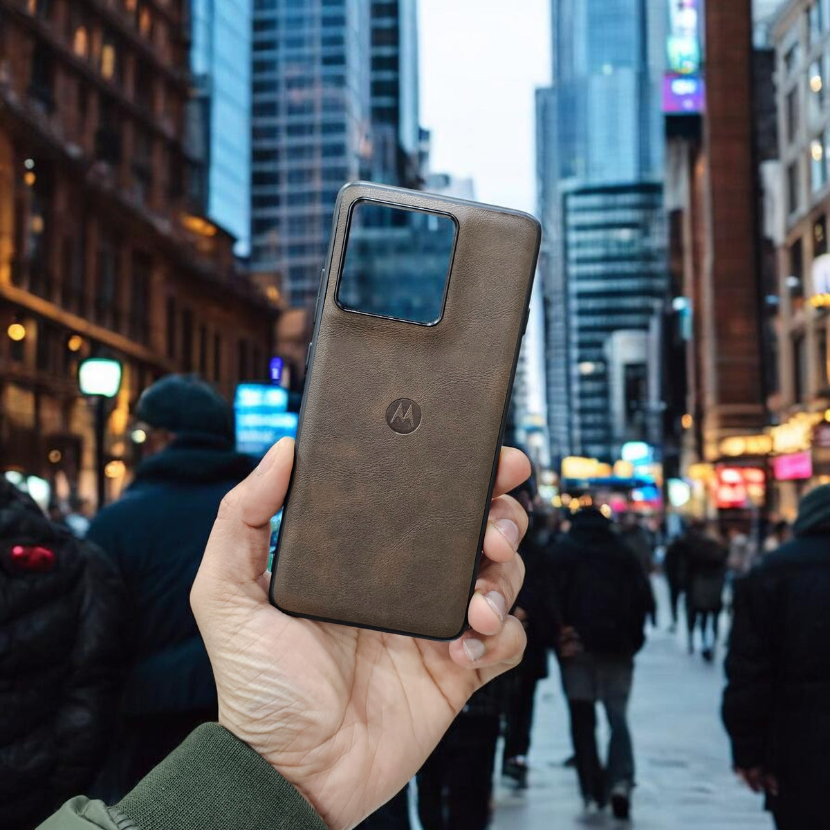 Motorola Moto Edge 60 Pro 5g Premium Leather Back Case Cover - Brown