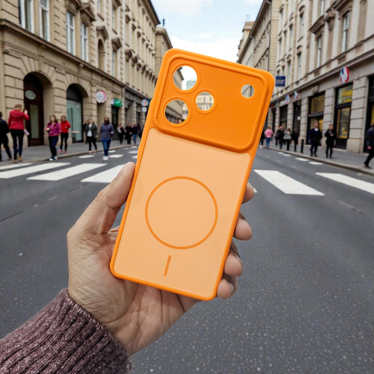 Realme P4 Pro 5g Premium Magsafe Printed New Candy Color Back Case - Orange