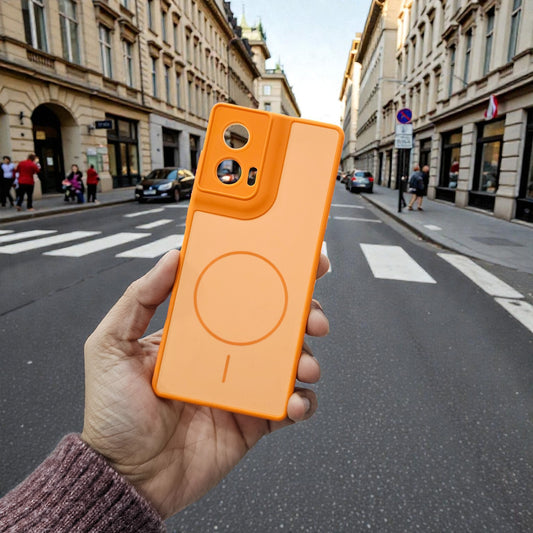 Motorola Moto Edge 50 Fusion 5g Premium Magsafe Printed New Candy Color Back Case - Orange