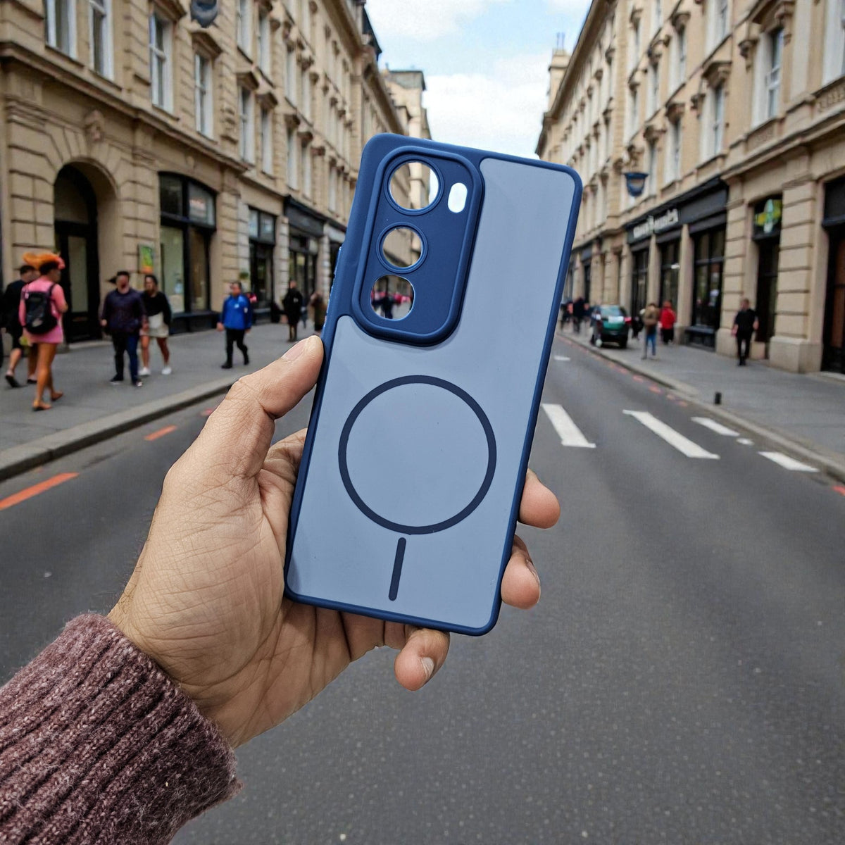 Vivo Y400 Pro 5g Premium Magsafe Printed New Candy Color Back Case - Blue