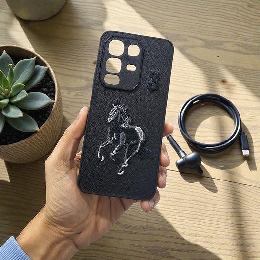 Infinix Note 50X 5g Premium Polo Santa Barbara Leather Back Case Cover - Black