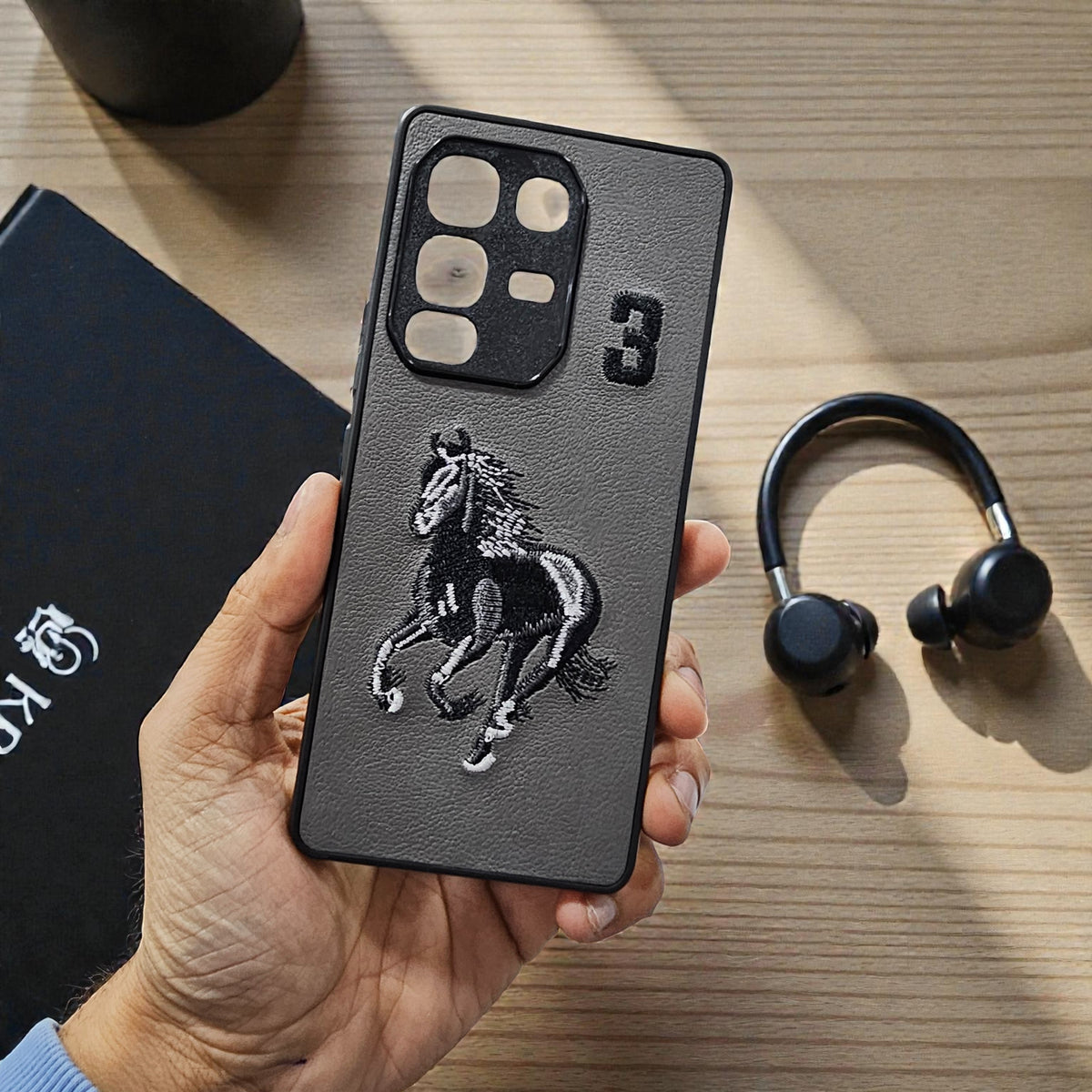 Infinix Note 50S 5g Premium Polo Santa Barbara Leather Back Case Cover - Grey