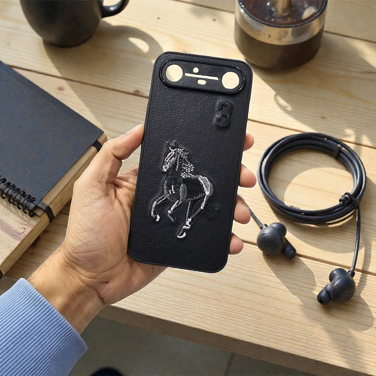 Techno Pova Slim 5g Premium Polo Santa Barbara Leather Back Case Cover - Black