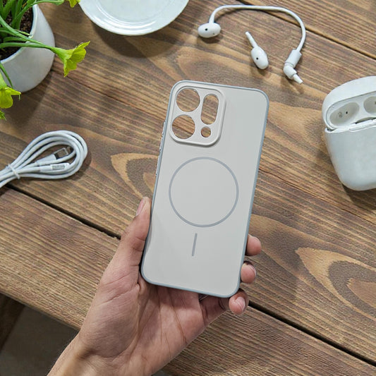 Oppo Reno 14 5g Premium Magsafe Printed Candy Color Back Case - Cream White