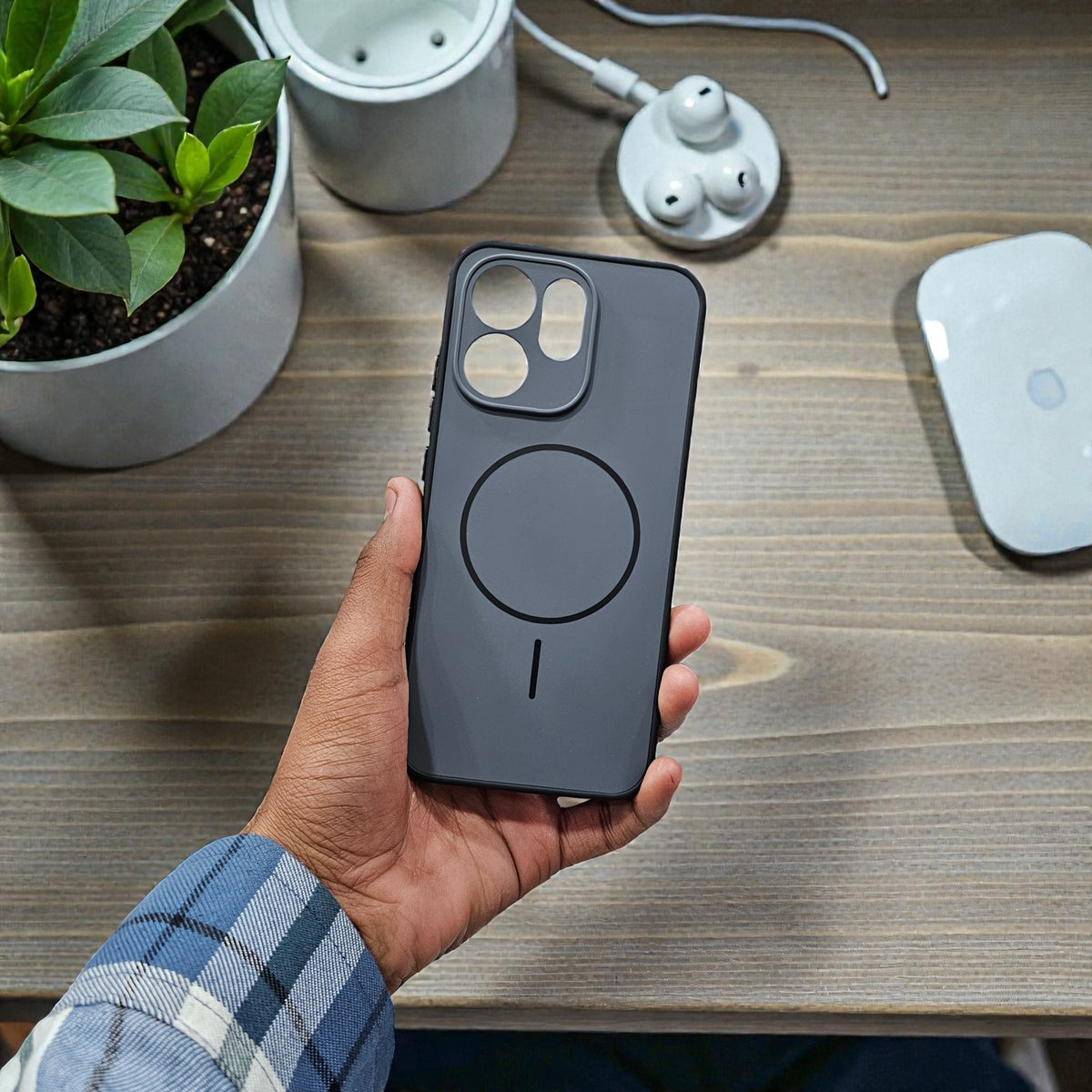 Oppo Reno 15 Pro 5g Premium Magsafe Printed Candy Color Back Case - Grey