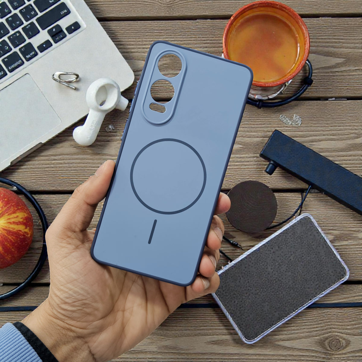 OnePlus Nord Ce 4 Lite 5g Premium Magsafe Printed Candy Color Back Case - Blue
