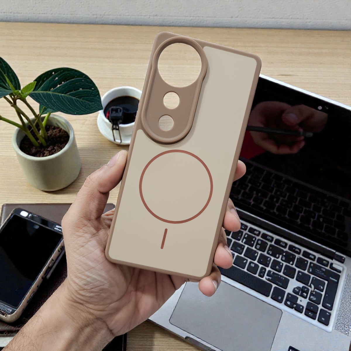 Vivo V40/V40 Pro 5g Premium Magsafe Printed New Candy Color Back Case - Brown