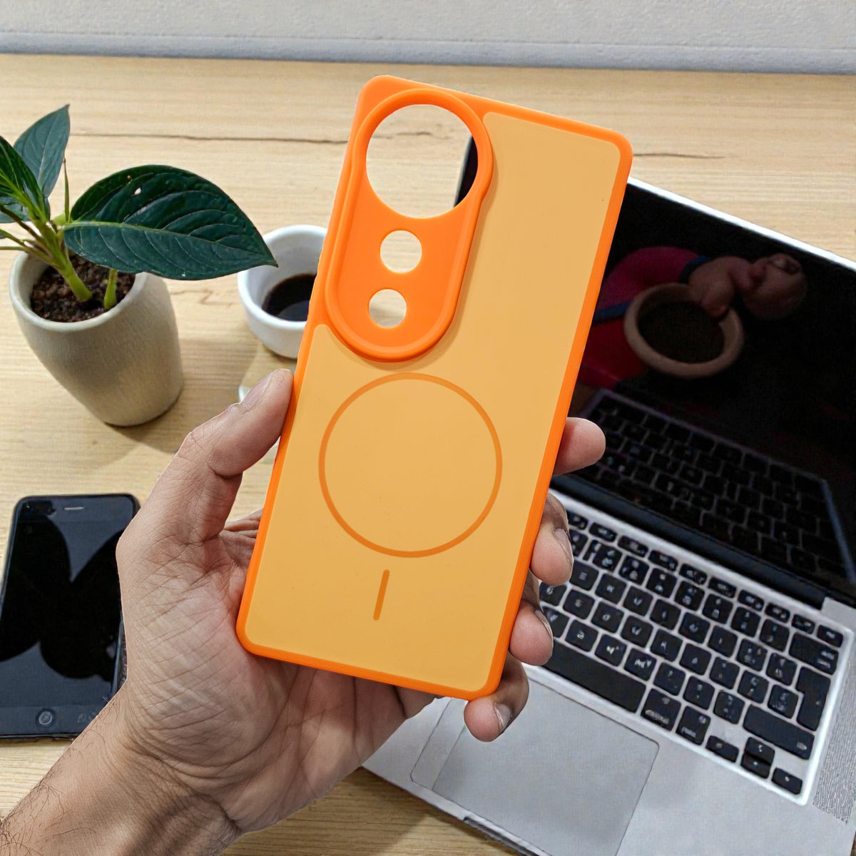 Vivo V40/V40 Pro 5g Premium Magsafe Printed New Candy Color Back Case - Orange