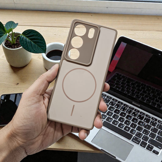 Vivo V29/V29 Pro 5g Premium Magsafe Printed New Candy Color Back Case - Brown