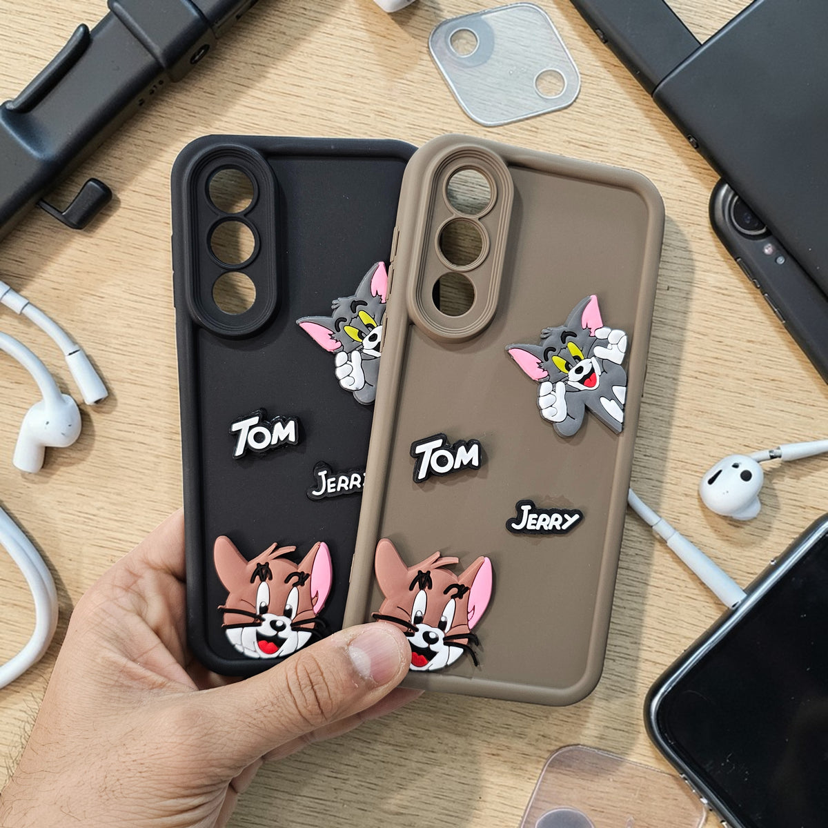 (Pack of 2)OnePlus Nord 5 5G Soft Silicone tom & jerry Back Cover Case - Combo 1