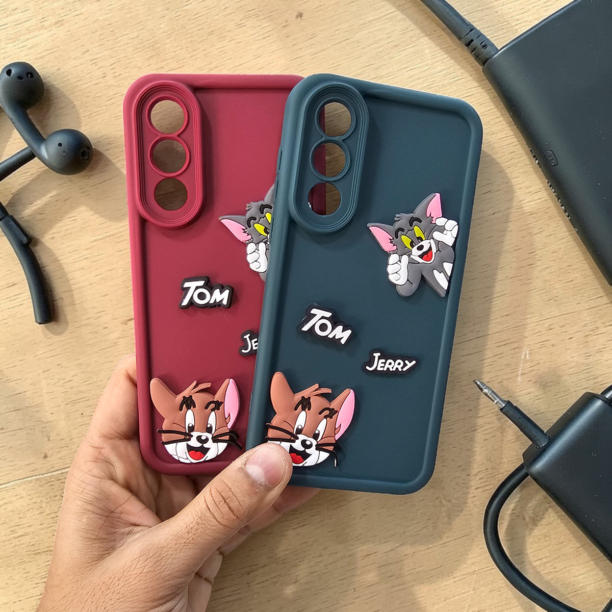 (Pack of 2)OnePlus Nord 5 5G Soft Silicone tom & jerry Back Cover Case - Combo 2