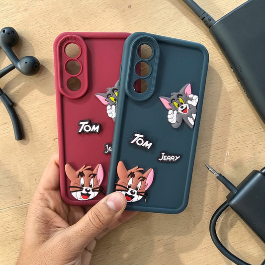 (Pack of 2)OnePlus Nord 5 5G Soft Silicone tom & jerry Back Cover Case - Combo 2