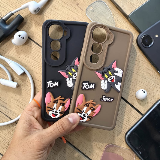 (Pack of 2)Vivo Y400 Pro 5G Soft Silicone tom & jerry Back Cover Case - Combo 1