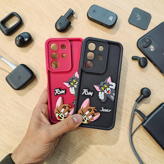 (Pack of 2)Vivo T4X/Y31 Pro 5G Soft Silicone tom & jerry Back Cover Case - Combo 1