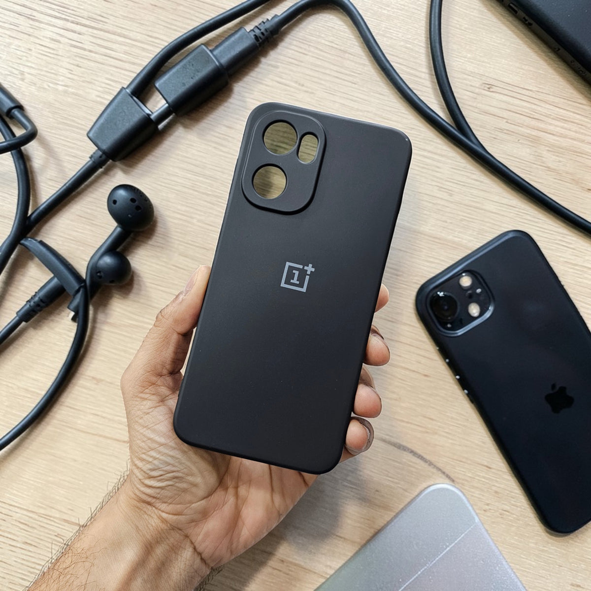 OnePlus 15R 5g Premium Soft Silicone Back Case Cover - Black