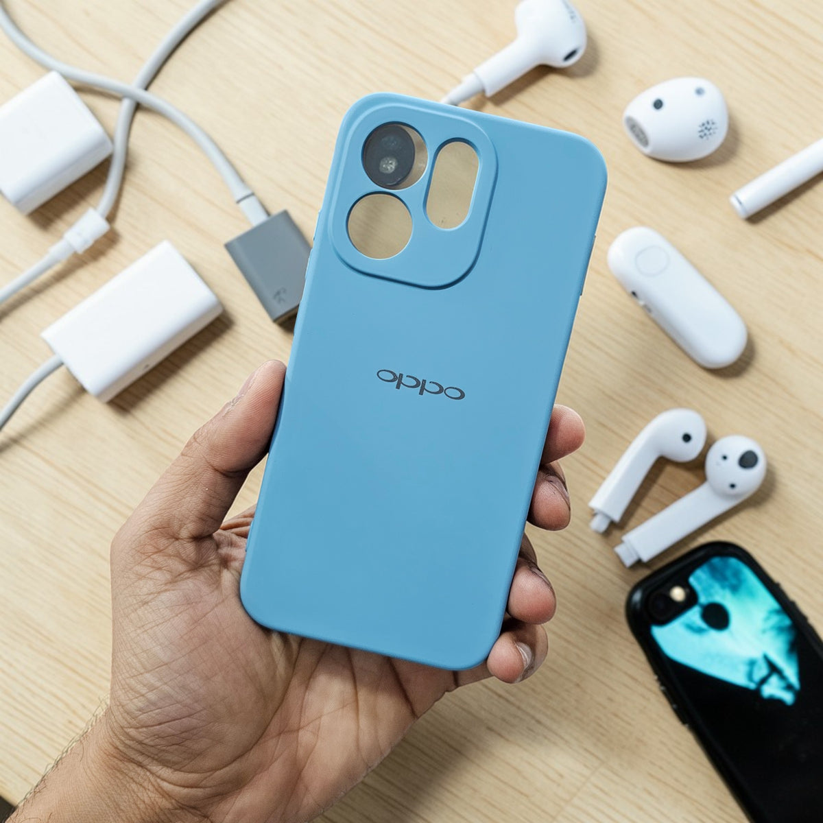 Oppo Reno 15 Pro 5g Premium Soft Silicone Back Case Cover - Sky Blue