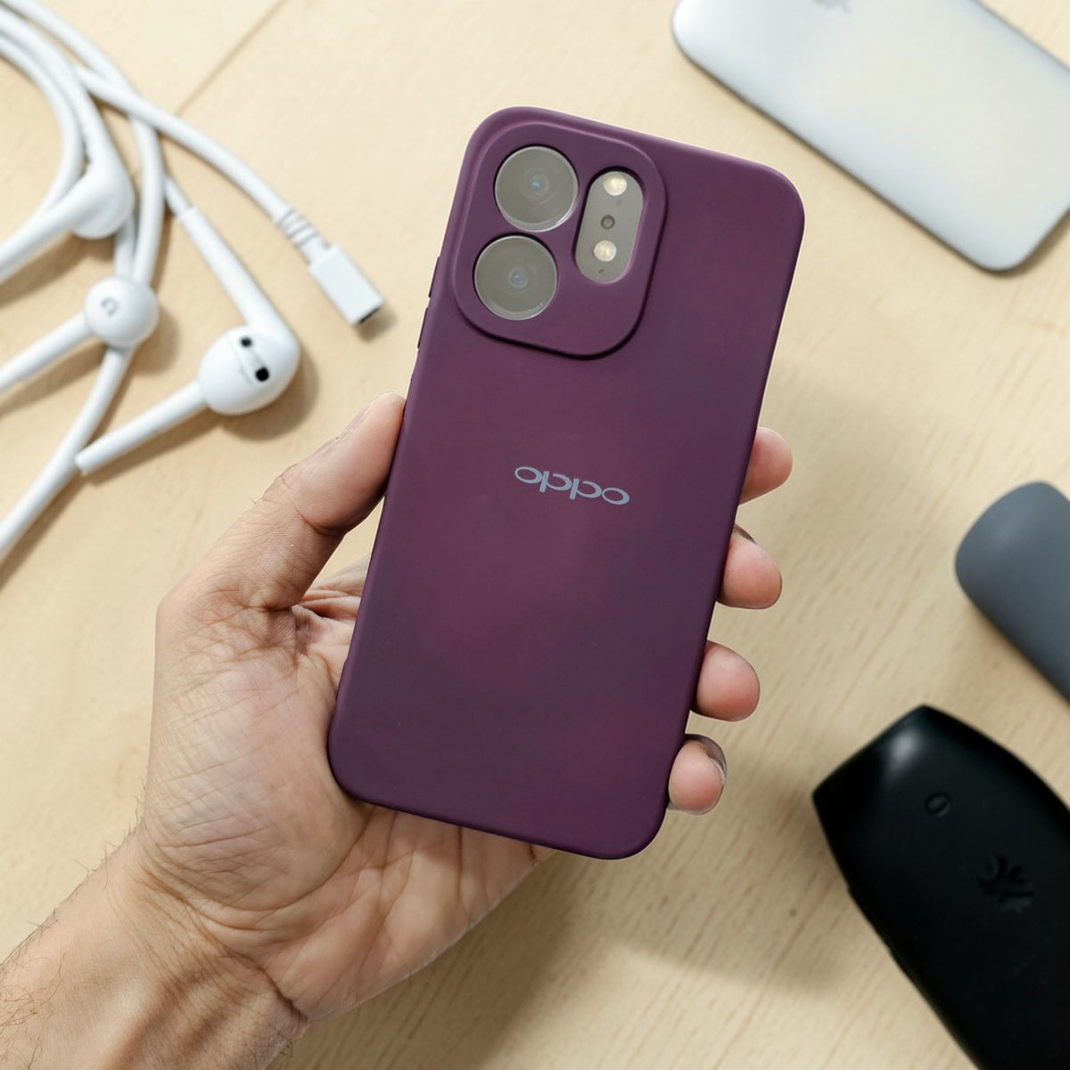 Oppo Reno 15 Pro 5g Premium Soft Silicone Back Case Cover - Wine Red