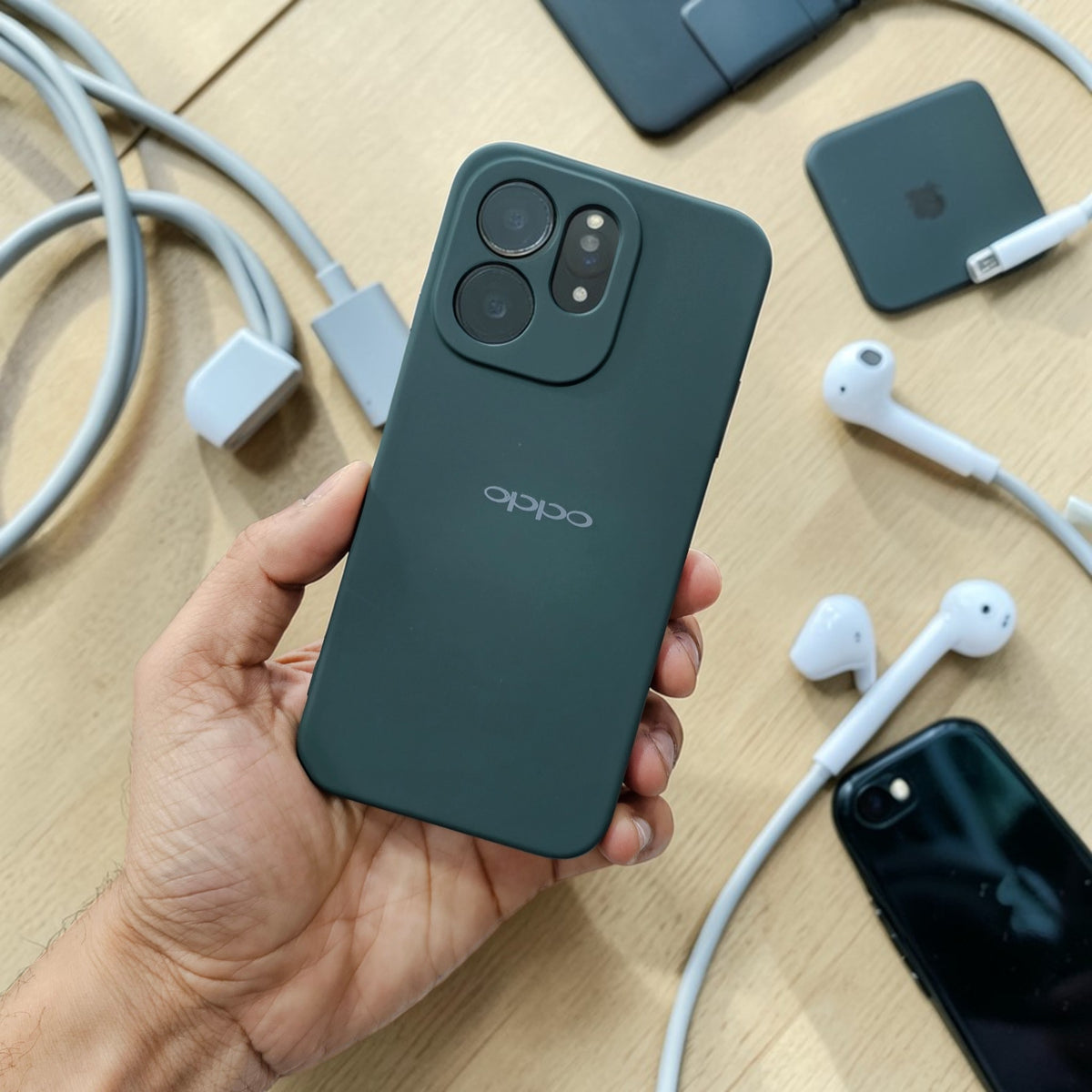 Oppo Reno 15 Pro 5g Premium Soft Silicone Back Case Cover - Dark Green