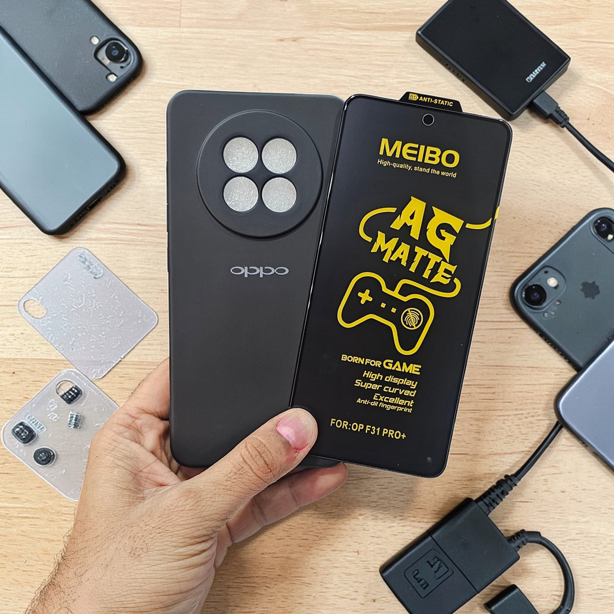 (combo pack)Oppo F31 Pro Plus Soft Silicone Case + Ag Matt Tempered Glass - Black