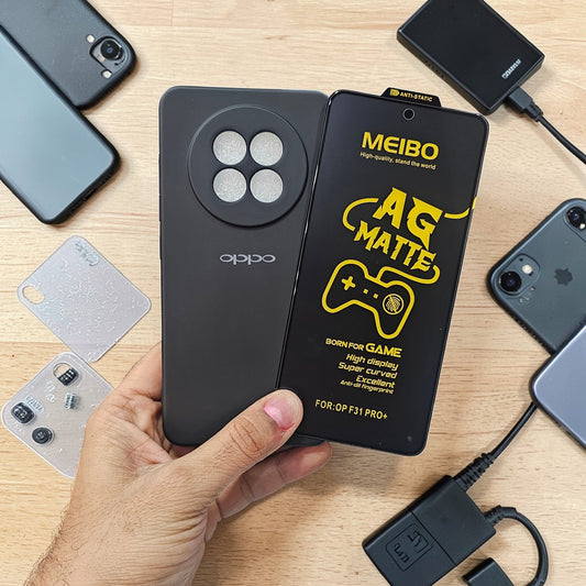 (combo pack)Oppo F31 Pro Plus Soft Silicone Case + Ag Matt Tempered Glass - Black
