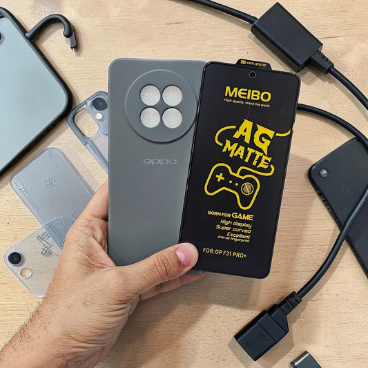(combo pack)Oppo F31 Pro Plus Soft Silicone Case + Ag Matt Tempered Glass - Grey