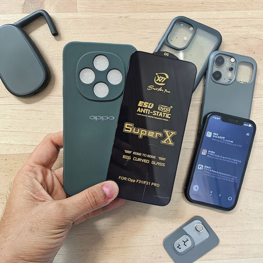 (combo pack)Oppo F31 Pro Soft Silicone Case + Edge to Edge Tempered Glass - Dark Green