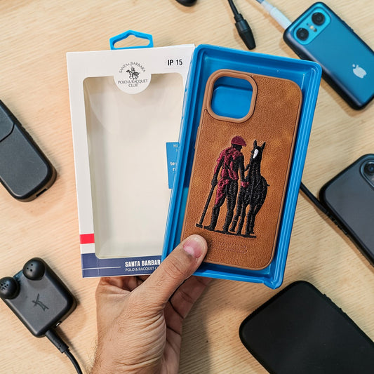 Apple iPhone 15 5g Premium US POLO Assn. Embroidery Leather case - Horse 1