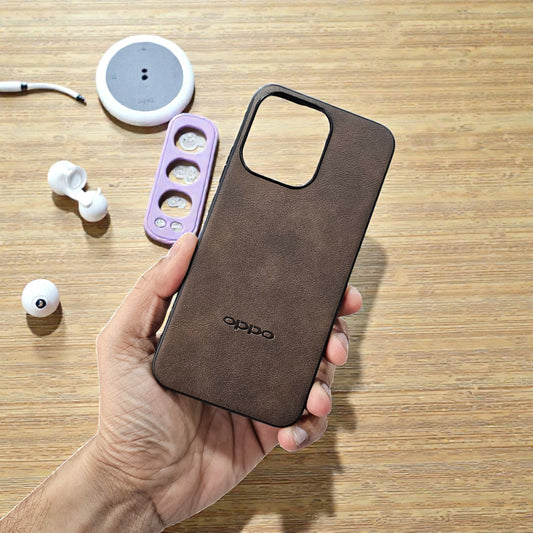 Oppo Reno 15 5g Premium Leather Back Case Cover - brown