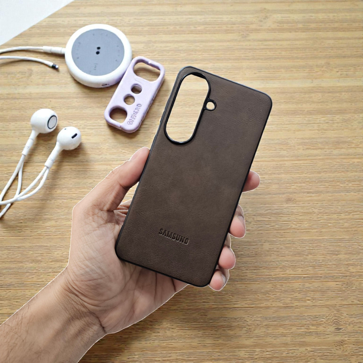 Samsung S26 5g Premium Leather Back Case Cover - brown