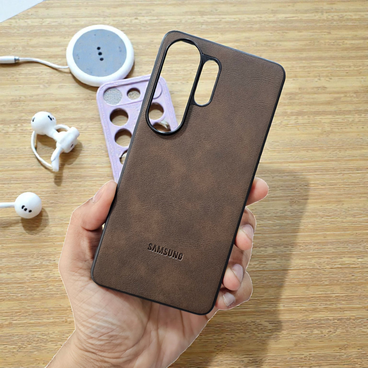 Samsung S26 Ultra 5g Premium Leather Back Case Cover - brown