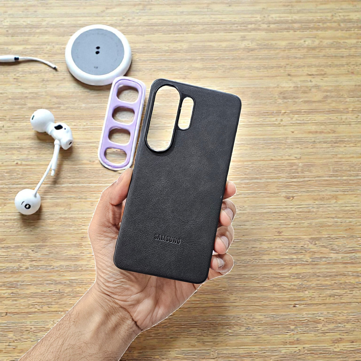 Samsung S26 Ultra 5g Premium Leather Back Case Cover - Black