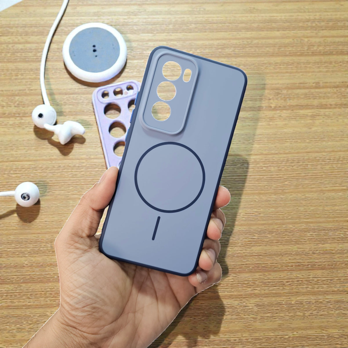 Oppo Reno 12 5g Premium Magsafe Printed Candy Color Back Case - Blue