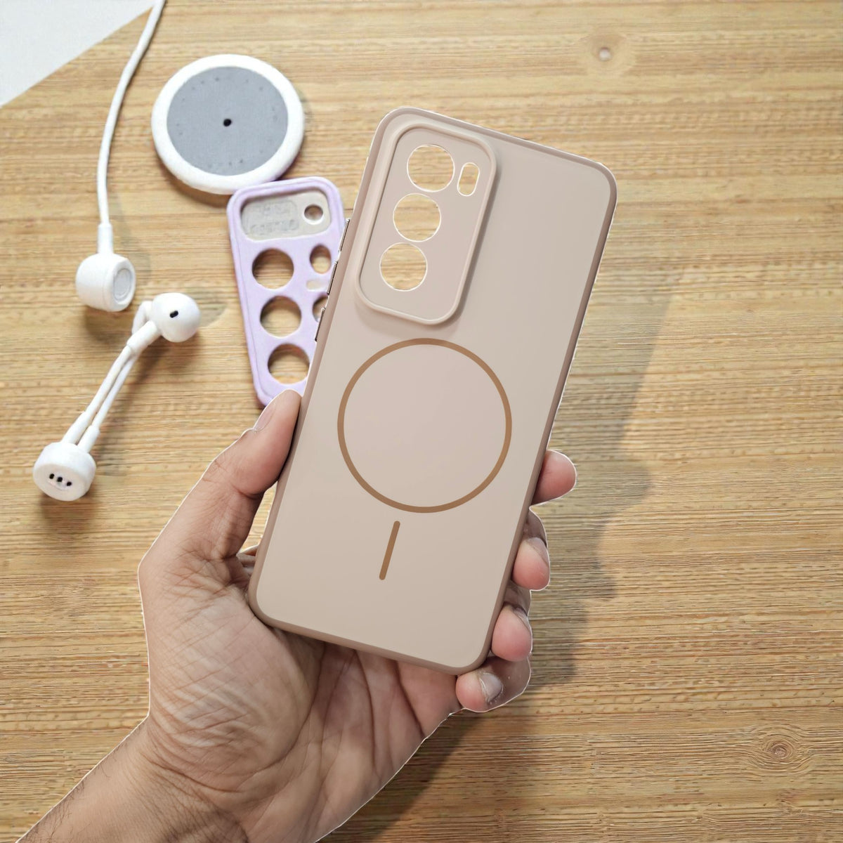 Oppo Reno 12 5g Premium Magsafe Printed Candy Color Back Case - Brown