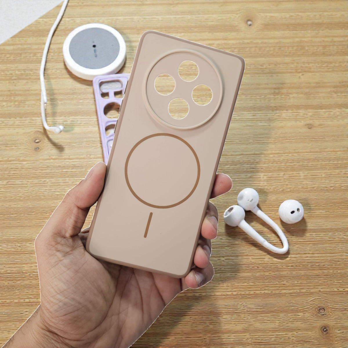 Oppo F27 Pro Plus 5g Premium Magsafe Printed Candy Color Back Case - Brown