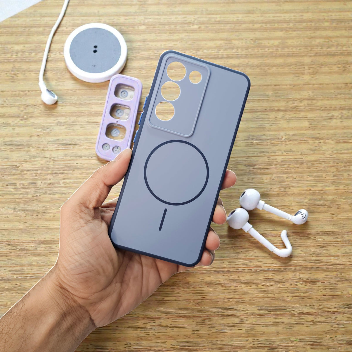 Vivo T3/Y200E 5g Premium Magsafe Printed Candy Color Back Case - Blue