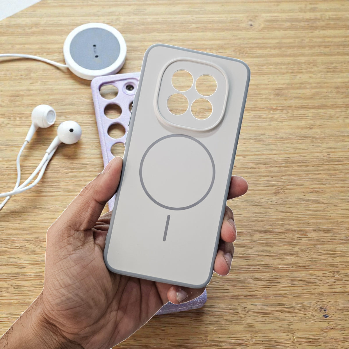 Oppo F29 5g Premium Magsafe Printed Candy Color Back Case - Cream White