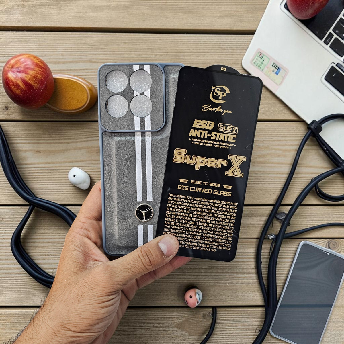 (Free Tempered)Motorola Moto G57/G67 Power 5g Premium Car Logo Leather Back Case Pouch - pattern 3