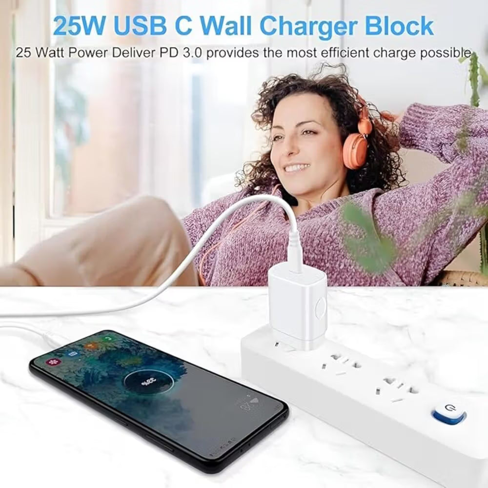 25w Supercharge 3.0 A Wall Charger for Samsung Mobile with Detachable Cable