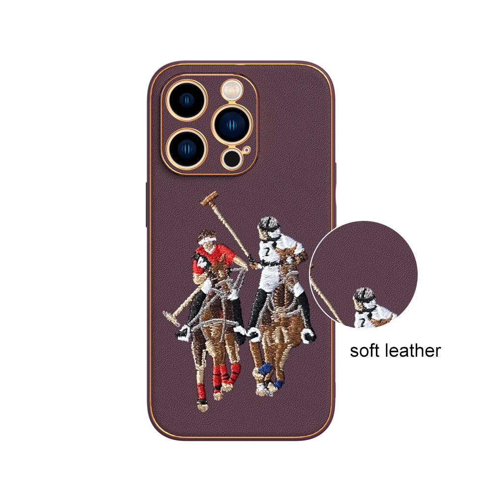 Apple iPhone 14 Pro Premium Embroidery Leather case - Pattern 4
