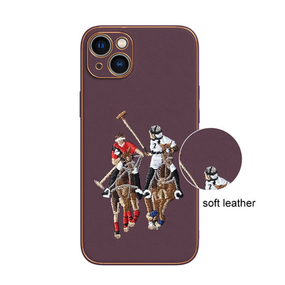 Apple iPhone 14 Plus Premium Embroidery Leather case - Pattern 4