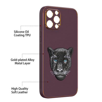 Apple iPhone 12 Pro Max Premium Embroidery Leather case - Pattern 10