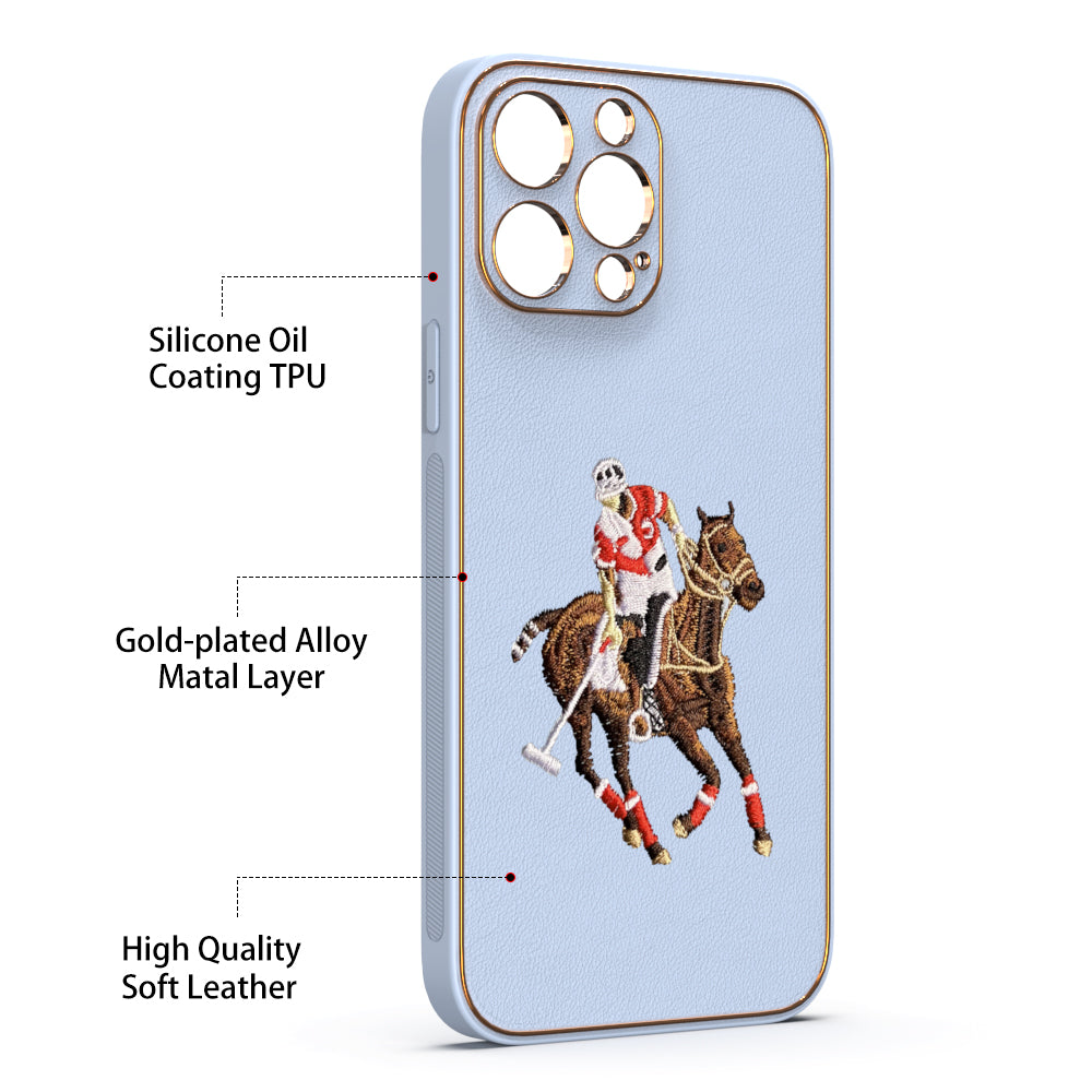 Apple iPhone 13 Pro Max Premium Embroidery Leather case - Pattern 3
