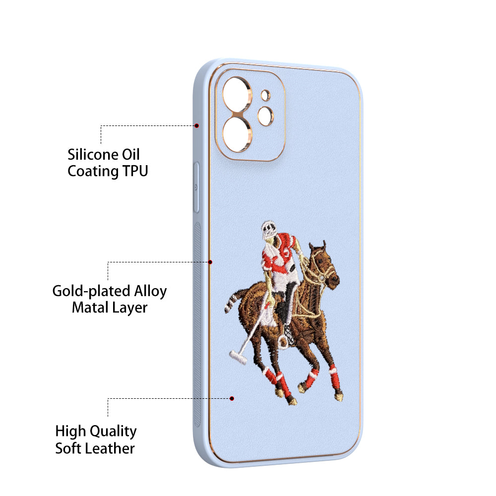 Apple iPhone 12 Premium Embroidery Leather case - Pattern 11