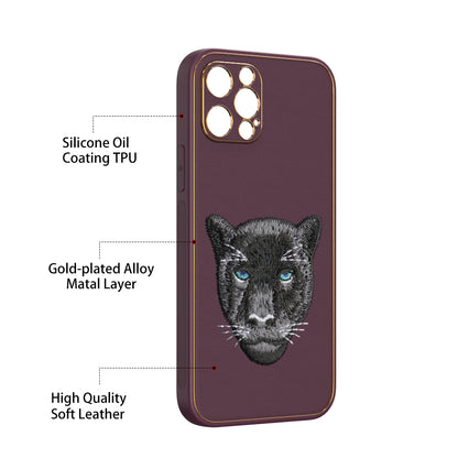 Apple iPhone 12 Pro Premium Embroidery Leather case - Pattern 11