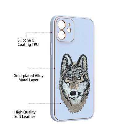Apple iPhone 12 Premium Embroidery Leather case - Pattern 10