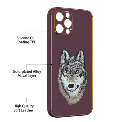 Apple iPhone 12 Pro Max Premium Embroidery Leather case - Pattern 11