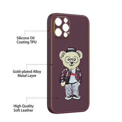 Apple iPhone 12 Pro Premium Embroidery Leather case - Pattern 9