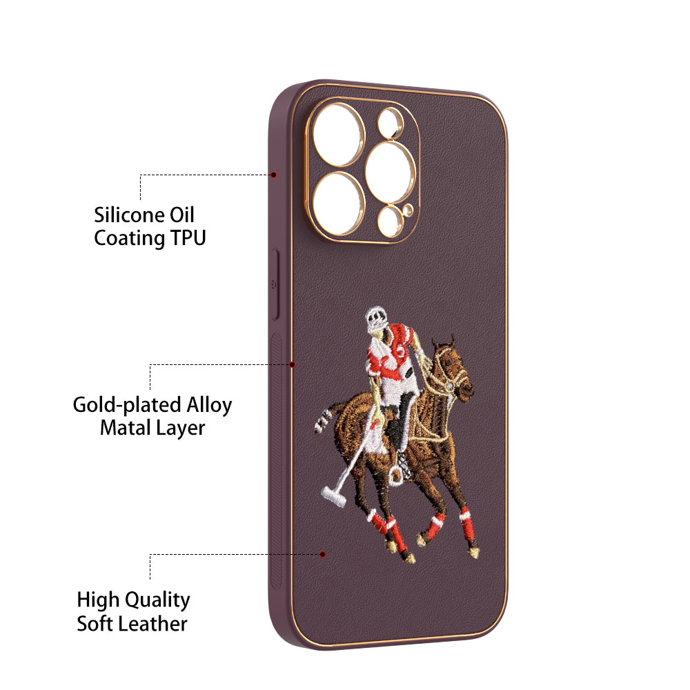 Apple iPhone 13 Pro Premium Embroidery Leather case - Pattern 12