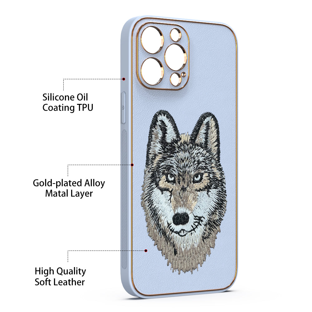Apple iPhone 13 Pro Max Premium Embroidery Leather case - Pattern 2